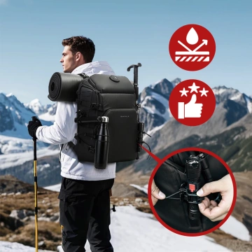 Bange wasserdichter Rucksack für 15,6-Zoll-Laptop, Stadtreisender, 45 x 30 x 16 cm, für Arbeit, Flugzeug, Herren, Damen, mit USB-Anschluss Schwarz