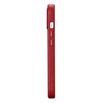 iCarer Case Leder Echtleder Handyhülle für iPhone 14 Plus Rot (MagSafe kompatibel)