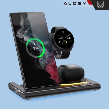 Kabelloses Ladegerät für Samsung: 3-in-1 kabellose Ladestation für Samsung Galaxy Watch 7/6/5/4/3 Pro Classic, Galaxy Buds für S24 Ultra, S23, S22, S21, S20, Note 20/10, Z Fold