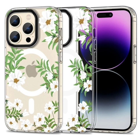 Etui ochronne MagMood do MagSafe do iPhone 15 Pro spring daisy