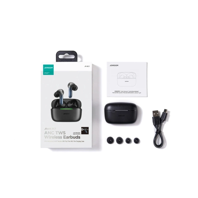TWS Joyroom Jbuds JR-BC1 ANC Bluetooth 5.3 Kopfhörer – Schwarz