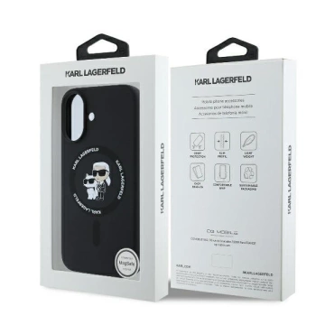 Karl Lagerfeld Hülle für iPhone 16 Plus 6,7" Schwarz MagSafe Hardcase Silikon Karl