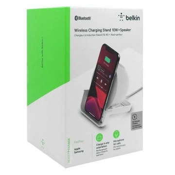 Belkin ładowarka indukcyjna + głośnik 10W biały/white AUF001VFWH