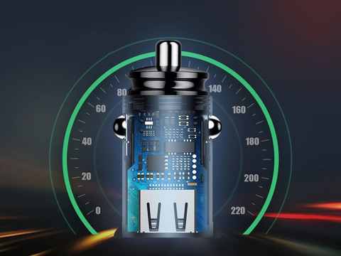 Baseus Dual Quick QC 3.0 2x USB 30W Autoladegerät schwarz