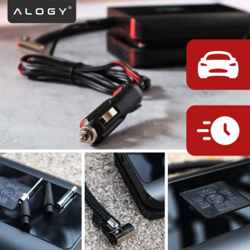 Elektrische Fahrradpumpe für Fahrräder, kabelloser Auto-Luftkompressor, tragbar mit Taschenlampe, 150 PSI Alogy Schwarz