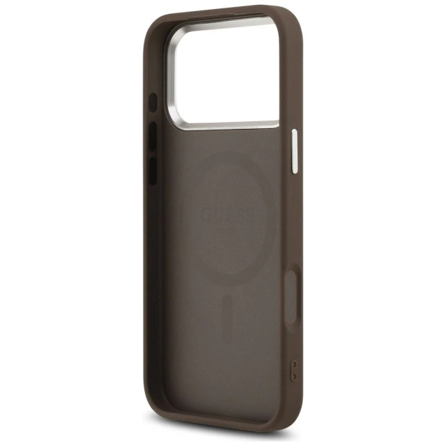 Etui Guess Classic Logo MagSafe na iPhone 17 Pro Max - Brązowe
