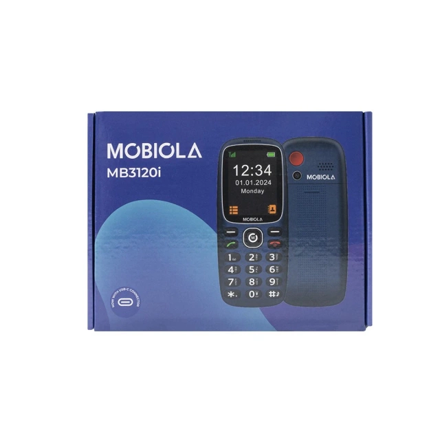 Telefon GSM Mobiola MB3120i Niebieski 2G z dużymi przyciskami dla seniora
