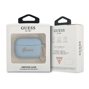 Guess GUAPLSCHSB AirPods Pro Cover niebieski/blue Silicone Charm Collection