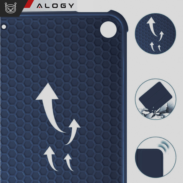 Etui do Apple iPad 10.2 9 gen 8/7 2021/2020/2019 Smart Pencil Case Alogy TPU obudowa na tablet Granatowe + Szkło
