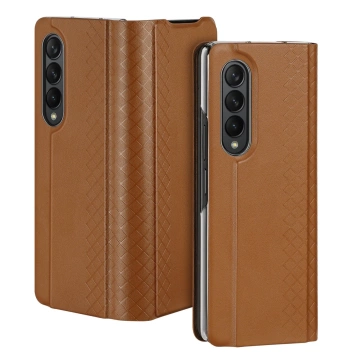 Dux Ducis Bril Hülle für Samsung Galaxy Z Fold 3 Flip Cover Card Wallet Stand Braun