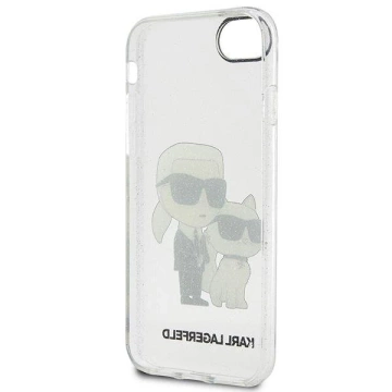 Etui für das Telefon Karl Lagerfeld für das iPhone 7/8/SE 2020/2022 transparente Hardcase Gliter Karl