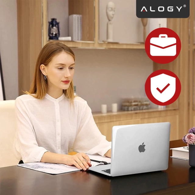 Etui Ochronne do Apple MacBook Air 13 13.6" M2 (2022) / M3 (2024) / M4 (2025), Smukłe i Przezroczyste, Alogy HardCase™ – Transparentne