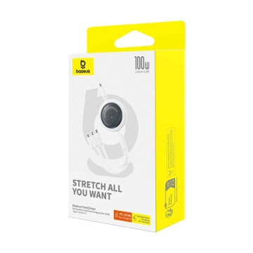 Baseus Free2Draw CB000084 einziehbares USB-C – Lightning/USB-C/Micro-USB-Kabel 100 W 1,1 m – Weiß