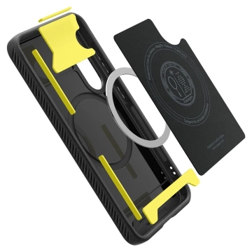 Etui für Samsung Galaxy S25 Mattschwarz Spigen Rugged Armor Mag MagSafe
