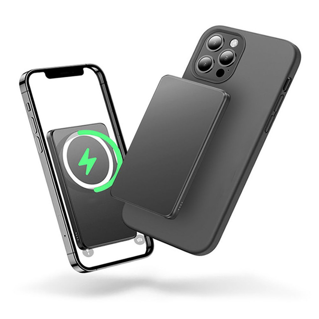 LifeMag Powerbank mit MagSafe USB-C Lightning 5000mAh Schwarz