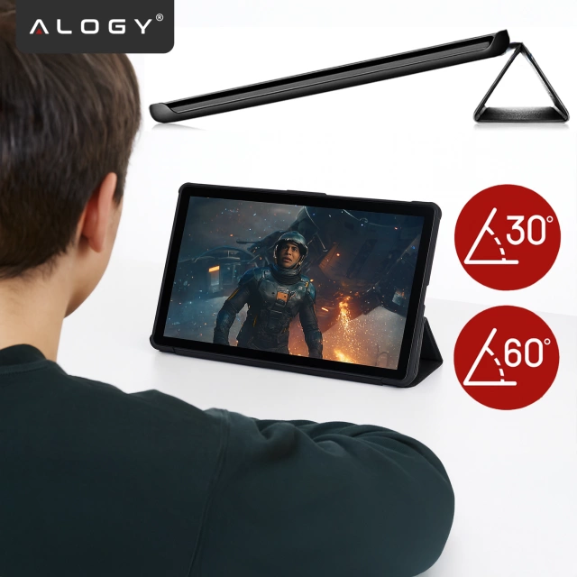 Etui do Lenovo Tab 10.1 TB-311, Smukłe Ochronne z Klapką, Składana Okładka Slim, Alogy BookGuard™ – Czarne