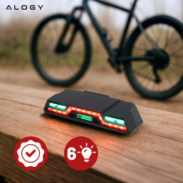 Fahrradrücklicht für das Heck des Fahrrads, LED-Beleuchtung, Rücklicht, rotes Aluminium, wasserdicht, IPX4, 50 lm, Alogy