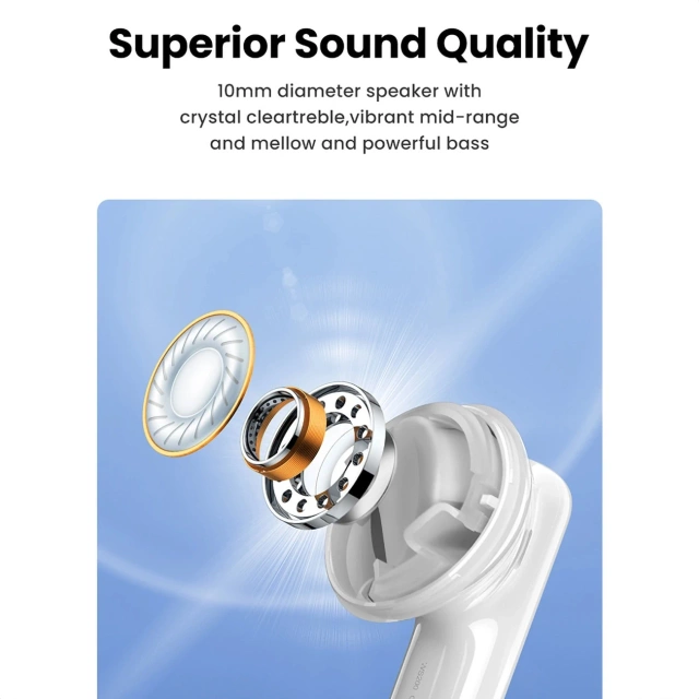 UGREEN HITUNE T6 SŁUCHAWKI ANC BT 5.3 IPX5 USB-C BIAŁE + KABEL