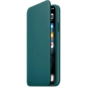 Original Apple Phone Case MY1Q2ZM/A für Apple iPhone 11 Pro Max Pfauenfeder/blaues Lederbuch