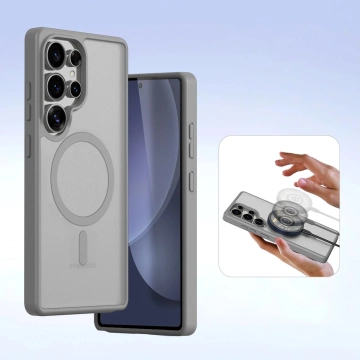 Etui do Samsung Galaxy S25 Ultra Dux Ducis Lawa Skórzane Szare