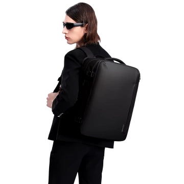 Bange wasserdichter Rucksack für 15,6-Zoll-Laptop, Stadtreisender, 45 x 30 x 16 cm, für Arbeit, Flugzeug, Herren, Damen, mit USB-Anschluss Schwarz