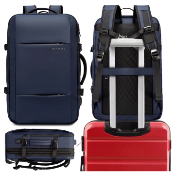 Reiserucksack Bange BackPack Business erweiterbarer Rucksack Geräumige Tasche für 17,3-Zoll-Laptop mit USB-Anschluss Schwarz