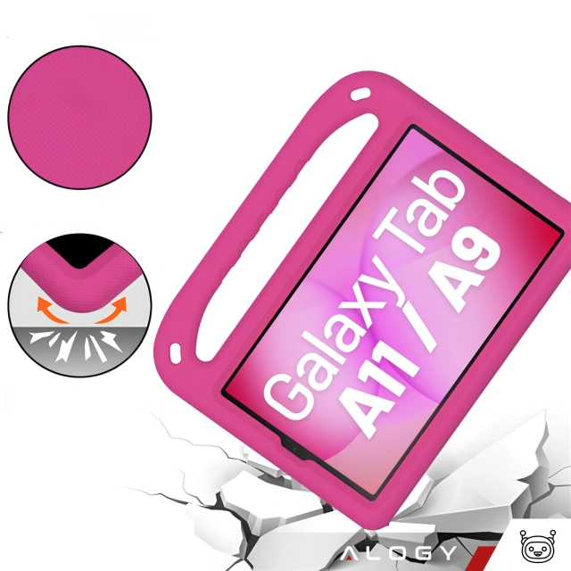 Etui do Samsung Galaxy Tab A11 (X130/X135) / A9 2023 8.7" (X110/X115) dla dzieci obudowa na tablet Alogy Kids Case Różowe