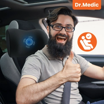 2-in-1-Autokissen mit Massage- und Heizfunktion – ergonomische Unterstützung für Nacken, Rücken und Lendenwirbelsäule, elektrisches Massagegerät mit Vibrationen für Fahrer und Beifahrer – Dr.Medic RelaxTherapyHeat™