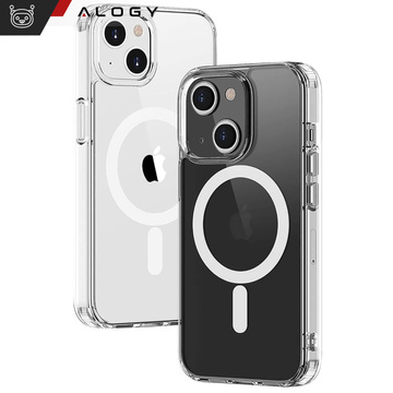 Hülle für iPhone 15 MagSafe Hybrid Case Cover Shock Clear Alogy Transparentes Glas