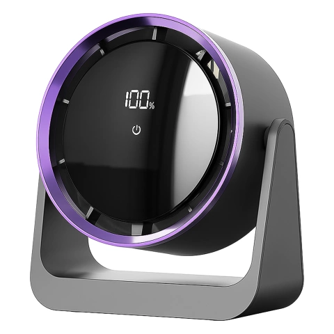 Schreibtischventilator, Standventilator, kleiner Umwälzventilator mit Clip, kabelloser Handventilator, 500 mAh, USB-C, Alogy White