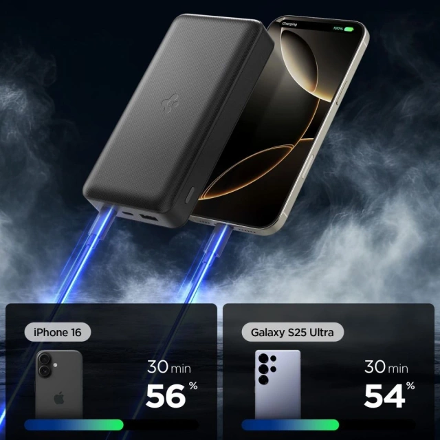 Spigen EA3030 Power Bank 30000mAh 30W USB-C/USB-A Black