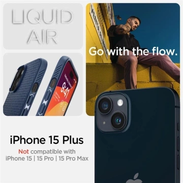 Spigen Liquid Air Case für iPhone 15 Plus Blau – Schlanker TPU-Schutz