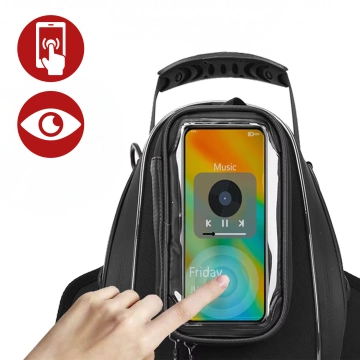 Motorradtasche mit abnehmbarer Handyhülle, wasserdichte Motorradtasche mit Fächern und Tankhalterung, geräumig und robust, MotoRider™ – Schwarz