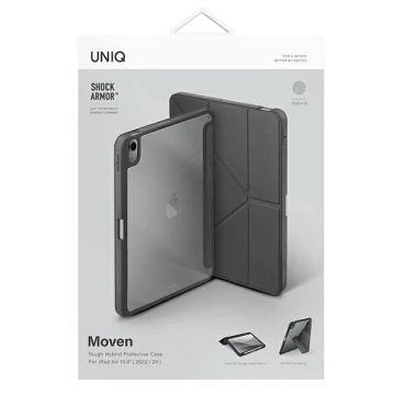 UNIQ etui Moven iPad Air 10.9" 4/5 (2020/2022) Air 11" 6 (2024) Antimicrobial szary/charcoal grey