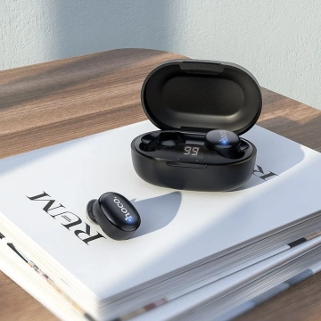 HOCO EW11 Kabellose Bluetooth TWS-Kopfhörer – Schwarz mit Ladeetui