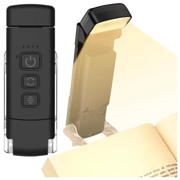 Alogy Clip Lampe LED Leselampe Wiederaufladbare Buchclip-Lampe Schwarz