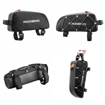 ROCKBROS 039BK FAHRRADTASCHE FÜR RAHMEN 1L MIT GEFLOCHTEN WASSERDICHT SCHWARZ