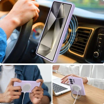 Etui do Samsung Galaxy S25 Ultra Tech-Protect Liquid Silicone MagSafe Mauve