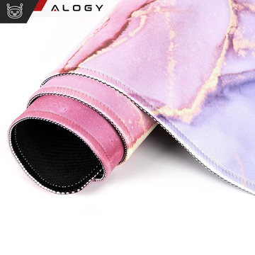 Schreibtischunterlage für Maus und Tastatur. Rutschfeste Gaming-Schutzmatte xxl 88x40 Alogy Marble Pink