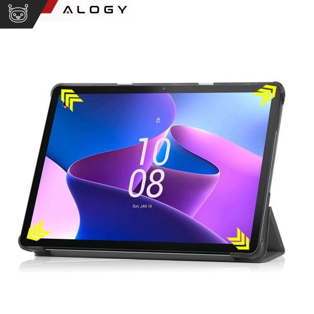 Etui na tablet Lenovo Tab M10 3gen 3 GEN 10.1 2022 TB328FU TB328XU obudowa Case Alogy Book Cover Szare + Szkło + Rysik