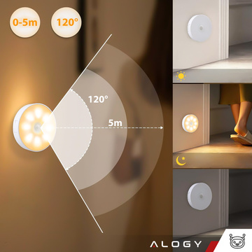 Lampe LED-Bewegungssensor Dämmerungsnachtlampe Alogy Sensor Light Kabellose Möbelbeleuchtung Warmes Licht 3000k