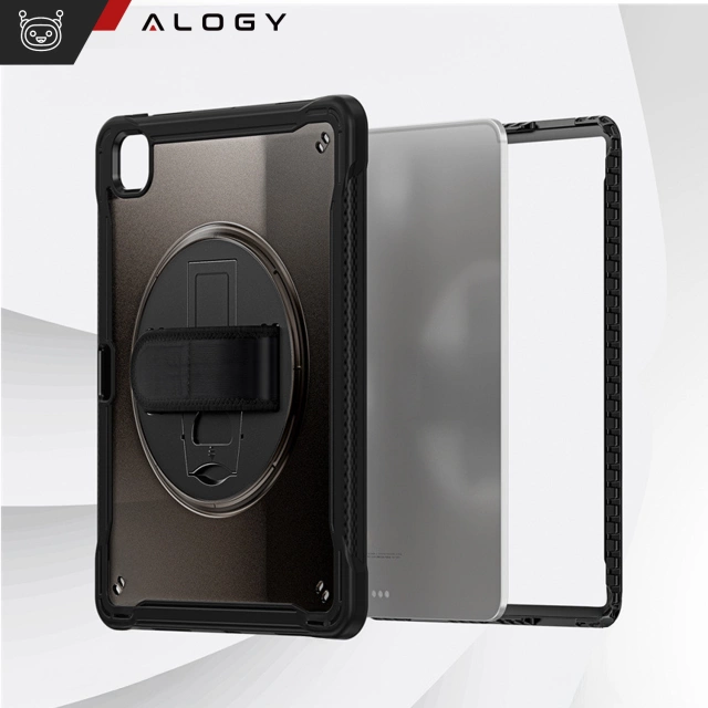 Etui pancerne 360 z miejscem na rysik do Apple iPad Air 11" (2024,2025) / Air 10.9" (2020,2022) / Pro 11 (2018) Alogy Pirate 360 Case obudowa na tablet Czarne