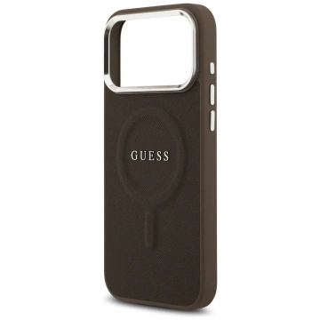 Etui Guess Classic Logo MagSafe na iPhone 17 Pro Max - Brązowe