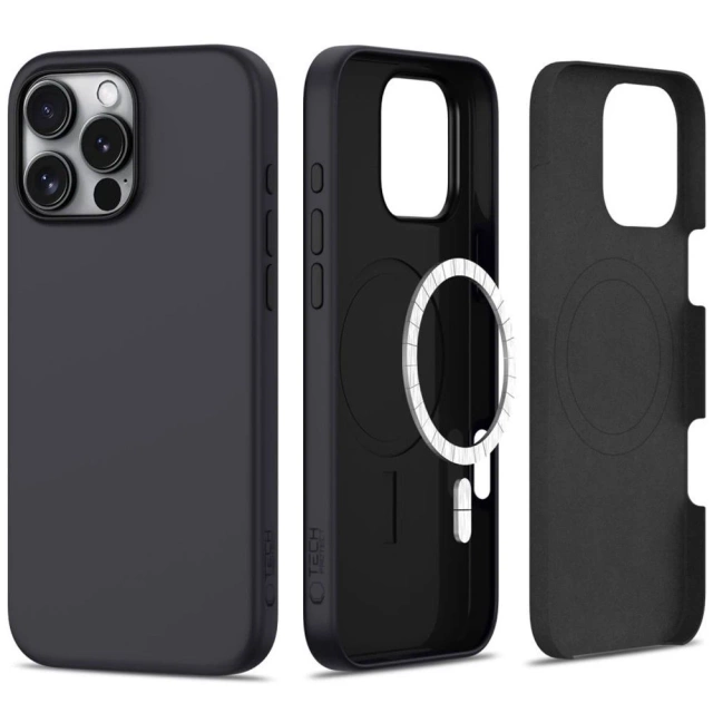 Etui do iPhone 16 Pro Tech-Protect Silicone MagSafe Matte Black