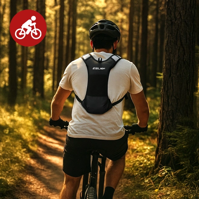 Plecak rowerowy na plecy torba z pojemnikiem bukłakiem 2L na napój dla rowerzysty kolarski do biegania Czarna