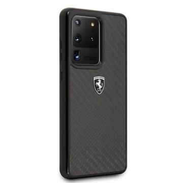 Etui na telefon Ferrari Hardcase do Samsung Galaxy S20 Ultra black/czarny Carbon Heritage