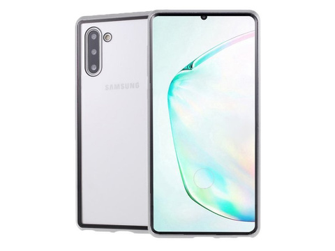 Dr.Fit doppelseitige magnetische Glashülle für Galaxy Note 10 Silber