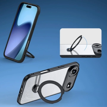 Etui do iPhone 17 Air Dux Ducis Aimo Mag Pierścień Podstawka Czarne