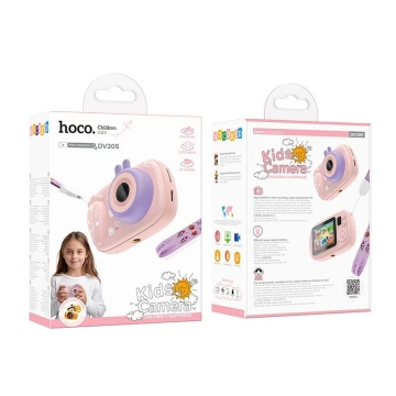 Digitalkamera für Kinder HOCO DV205 Selfie 1MP 2" HD Rosa