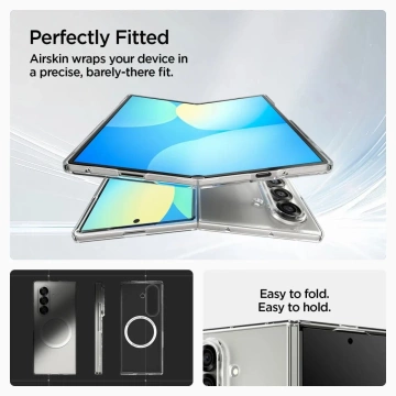 Etui do Galaxy Z Fold 7 Spigen AirSkin Mag MagSafe Clear/White